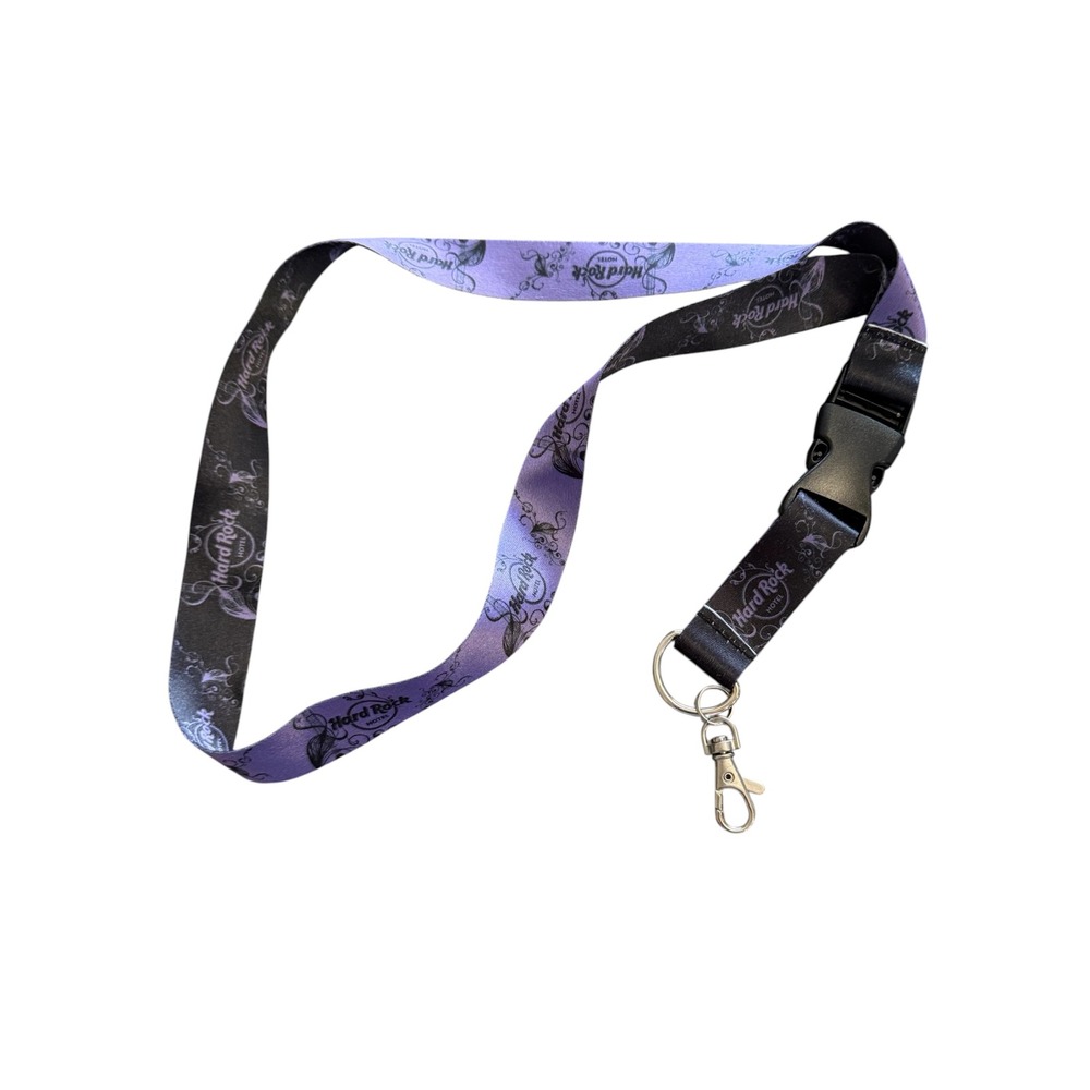 Hard Rock Hotel Lanyard‎ Purple Black Ombre Logo Key ID Badge Holder Accessory
